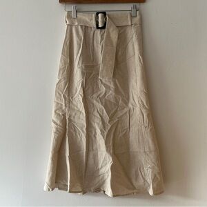 Linen Flared Tulip Skirt